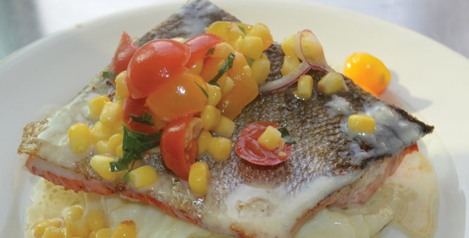 Salmon with Sweet Corn